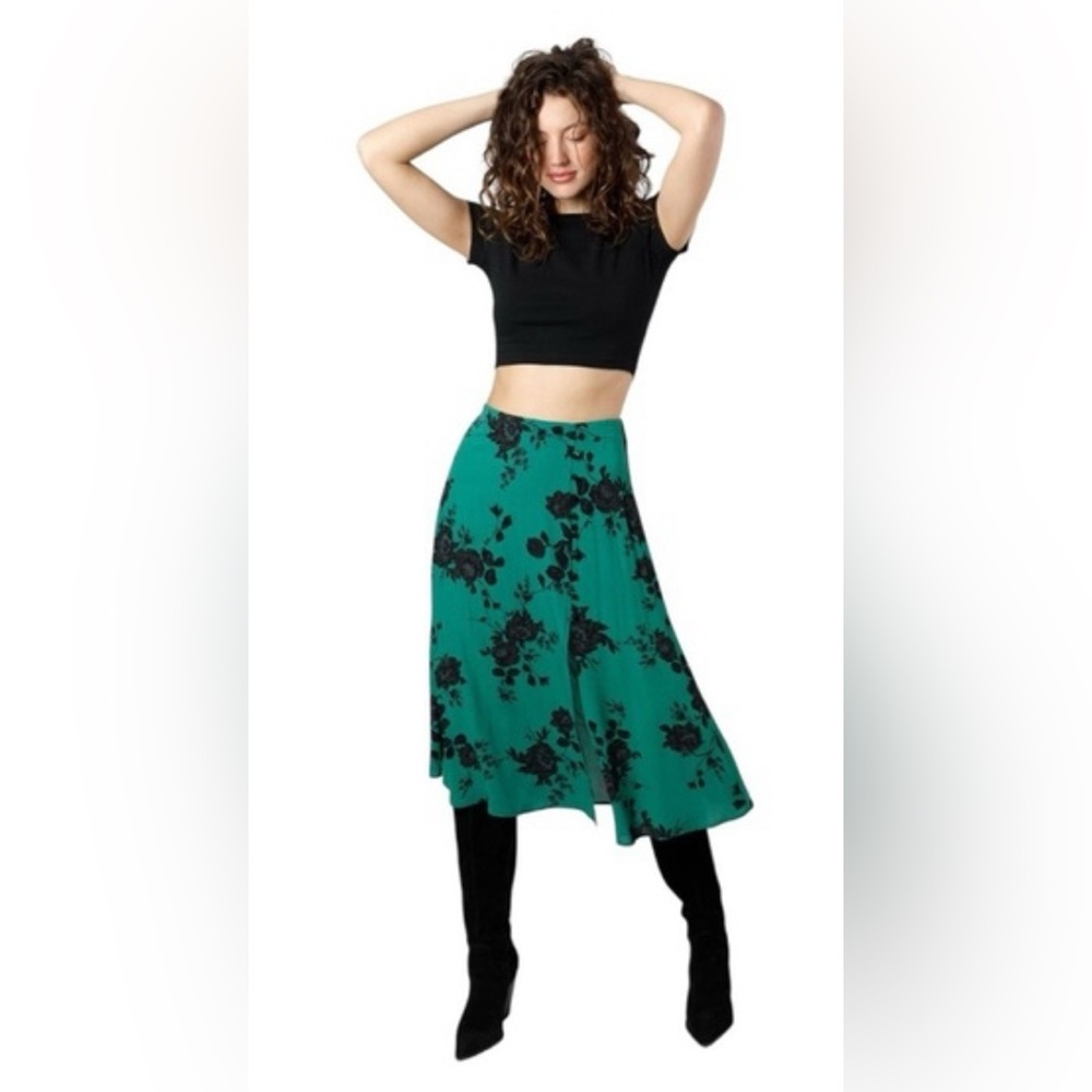 NWT Band of The Free Floral Green Skirt - Picture 1 of 6